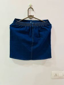 Denim Mini Skirt with Pockets