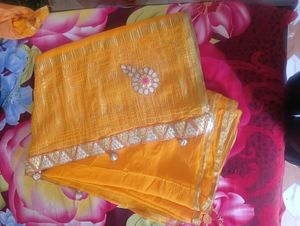 Yellow Embroidered Saree