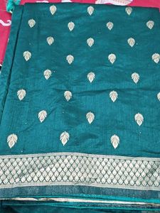 Emerald Green Saree With Blouse