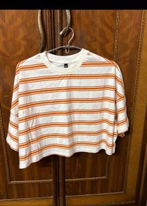Striped Cropped Tee