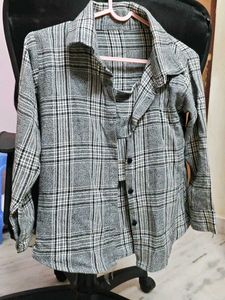 Plaid Button-Down Shirt With Inner Stretchable Top