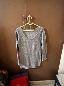 Gray Fitted warm sweater