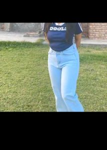 Women Wide Leg Jeans And Top