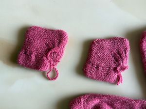 Adorable Pink Knitted Baby Set