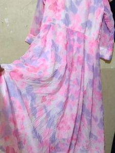Pink Long Goun Frock Formal Daily Wear Can Carry