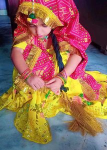 Yellow Floral Lehenga Choli Set,3 Year Baby Girl