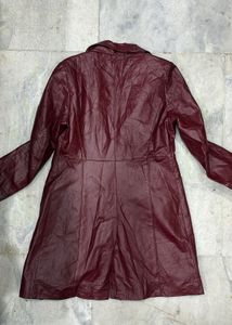 Burgundy Real Leather Coat