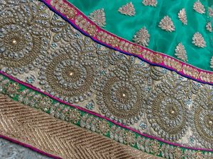 Green Embroidered Lehenga Skirt