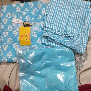 Blue Floral Print Kurti