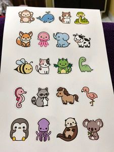 Cute Animal Stickers Pack Of 3 Sheet