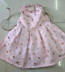 Pink &amp; Gold Polka Dot Dress
