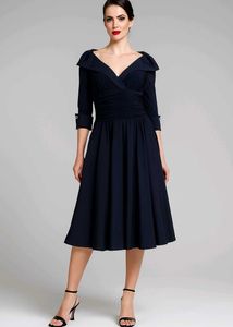 Vintage Navy Fit & Flare Dress