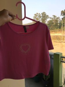 H&amp;M Heart Pink Top