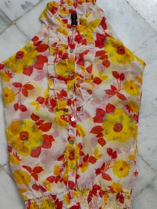 yellow hater neck top