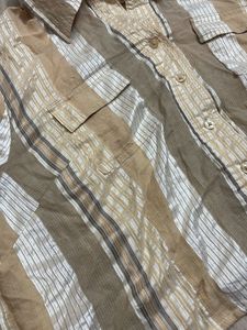 Crop oversized Striped Button-Down Shirt