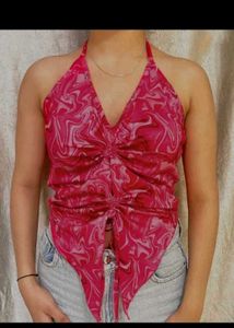 Pink Swirl Halter Top
