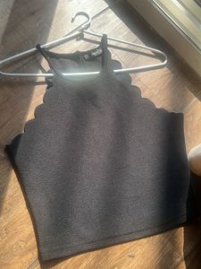 Shein Black Scallop Halter Top