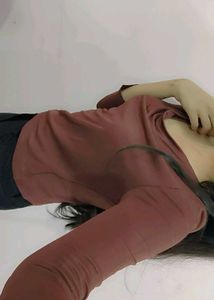 Burgundy Long Sleeve Top