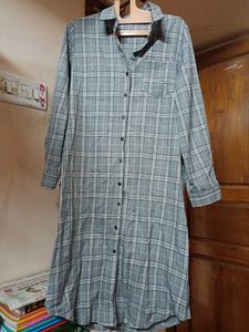 CHECKED SHIRT DRESS