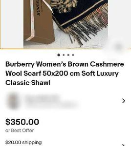 Burberry Wide Reversible Cashmere Scarf