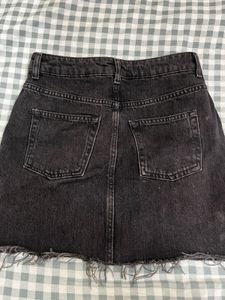 Black Denim Mini Skirt