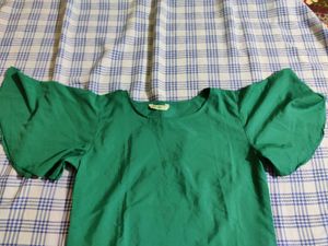 Puff Sleeves Green Top