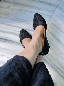 Black Studded Ballet Flats