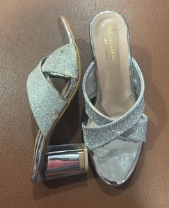 Sparkly Silver Heels