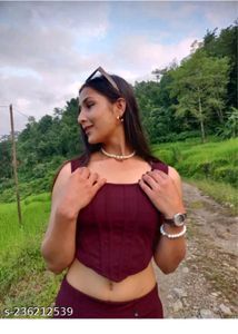 Girls  Stylish Crop Top With Pant