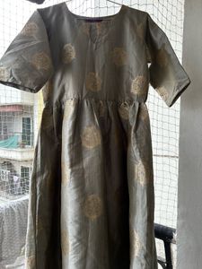 Libas Women Grey and Golden Dress | XS