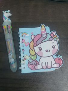 Combo Offer unicorn Small Diary with 10 in 1 pen