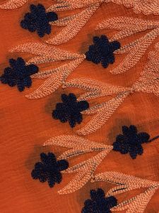 Orange Embroidered saree