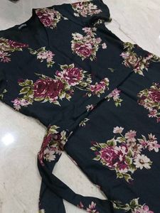 Midi Fit And Flare Wrap Dress