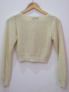 Cream Knit Cropped Sweater
