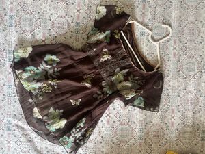 Floral Brown Top
