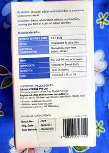 Sirona Under Arm Sweat Pads - Pack Of 24