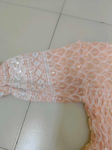 Peach Embroidered Dress