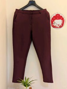 Burgundy Cropped Trousers