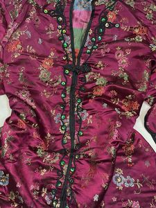 Mandarin satin Kimono dress/top