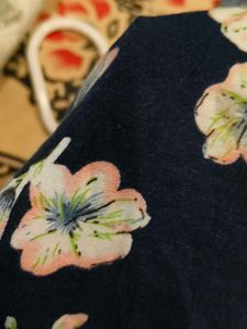 Navy Blue Floral Top