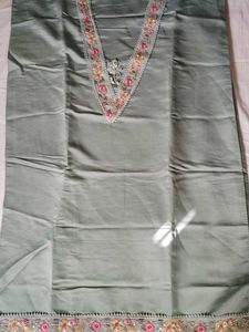 A Green Dress Material