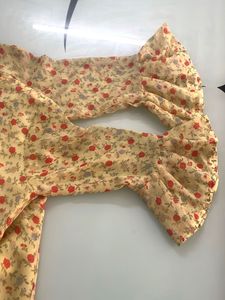 Floral Kurthi Cream Colour