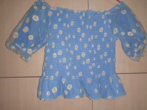 Sky Blue Offshoulder Top