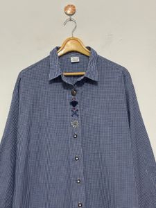 Gingham Embroidery Shirt