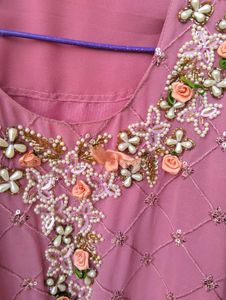 Onion Pink Embroidered Kurta Set