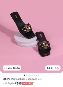 Mochi Black &amp; Gold Chain Slides