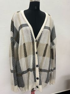 Plaid Knit Cardigan