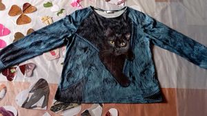 Sweatshirt  3D Print Cat Pattern T-shirt Top Casua