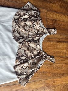 White leopard print A line top