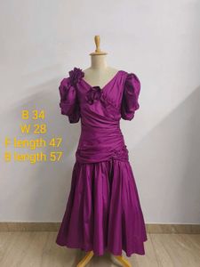 Vintage Purple Dress - 80s Style